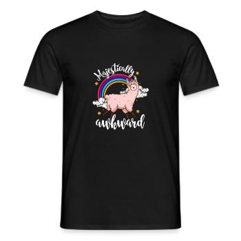 Llamacorn Majestically Awkward Llama Unicorn Gift - Männer T-Shirt - Schwarz - Vorne - AI Model Male 178 light (178cm)