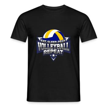 Manger Dormir Priez Volleyball Répéter le cadeau sportif - T-shirt homme - noir - Devant - AI Model Male 178 light (178cm)