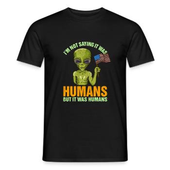 Drôle de citation extraterrestre Cadeau de costume d’Halloween martien - T-shirt homme - noir - Devant - AI Model Male 178 light (178cm)