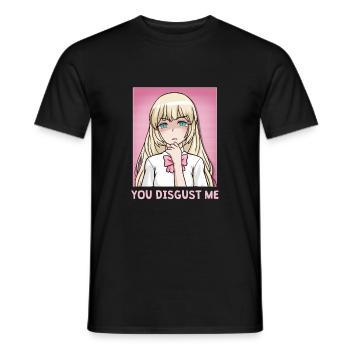 Chibi Anime Girl You Disgust Me - Men's T-Shirt - black - Front - AI Model Male 178 light (178cm)