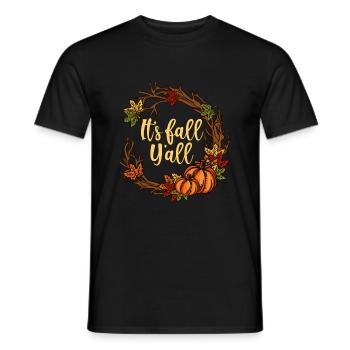 It's Fall Y'all Happy Pumpkin Deco Gift - Men's T-Shirt - black - Front - AI Model Male 178 light (178cm)