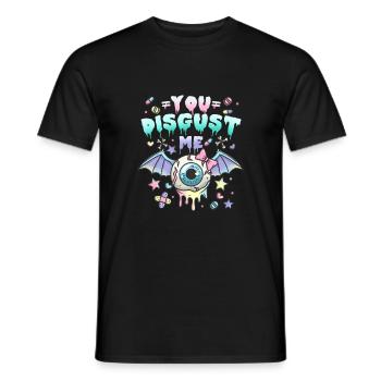 Tu me dégoûtes Chibi Kawaii Anime Pastel Goth - T-shirt homme - noir - Devant - AI Model Male 178 light (178cm)