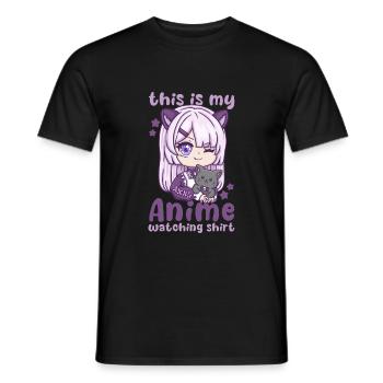 This Is My Anime Watching Shirt I Kawaii Otaku - Männer T-Shirt - Schwarz - Vorne - AI Model Male 178 light (178cm)