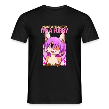 I'm not a plush toy I'm a Furry I Furries Fandom - Men's T-Shirt - black - Front - AI Model Male 178 light (178cm)