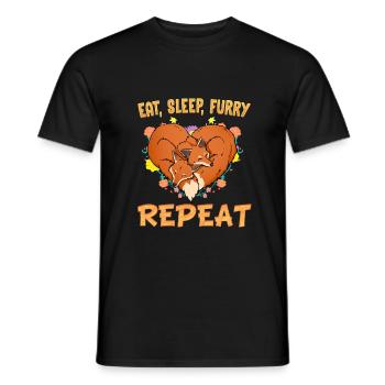 Eat Sleep Furry Repeat I Furries Fandom Cosplay - Men's T-Shirt - black - Front - AI Model Male 178 light (178cm)