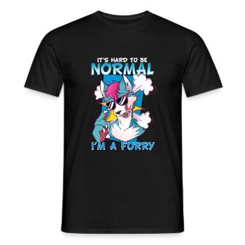C’est difficile d’être normal, je suis un cosplay à fourrure - T-shirt homme - noir - Devant - AI Model Male 178 light (178cm)