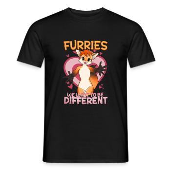 Furries we want to be different I Furries Fandom - Männer T-Shirt - Schwarz - Vorne - AI Model Male 178 light (178cm)