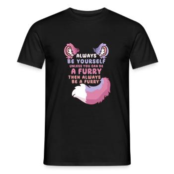 Always be yourself unless you can be a Furry - Men's T-Shirt - black - Front - AI Model Male 178 light (178cm)