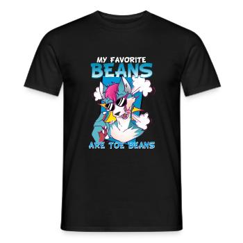 My favorite beans are toe beans I Furry Fandom - Men's T-Shirt - black - Front - AI Model Male 178 light (178cm)