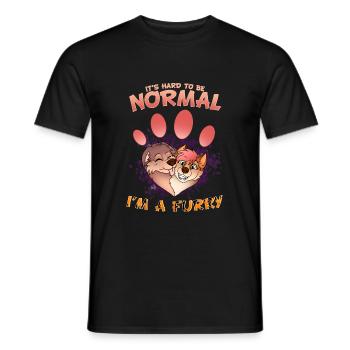 C’est difficile d’être normal, je suis un cosplay à fourrure - T-shirt homme - noir - Devant - AI Model Male 178 light (178cm)