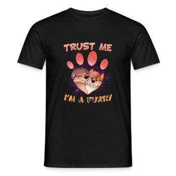 Trust me I'm a Furry I Furries Cosplay Fandom - Men's T-Shirt - black - Front - AI Model Male 178 light (178cm)