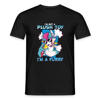I'm not a plush toy I'm a Furry I Furries Fandom - Men's T-Shirt - black - Front - AI Model Male 178 light (178cm)