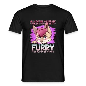 Always be yourself unless you can be a Furry - Men's T-Shirt - black - Front - AI Model Male 178 light (178cm)