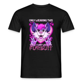 Only wearing this since I can't wear my fursuit - Men's T-Shirt - black - Front - AI Model Male 178 light (178cm)