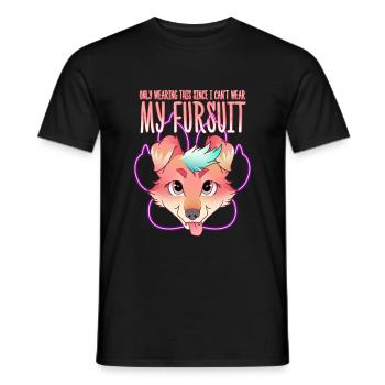 Je ne porte que ça parce que je ne peux pas porter ma fursuit - T-shirt homme - noir - Devant - AI Model Male 178 light (178cm)