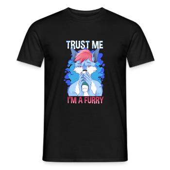 Croyez-moi, je suis un furry I Furries Cosplay Fandom - T-shirt homme - noir - Devant - AI Model Male 178 light (178cm)