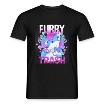 Furry Trash I Furries Convention I Anime Cosplay - Männer T-Shirt - Schwarz - Vorne - AI Model Male 178 light (178cm)