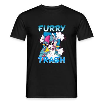 Furry Trash I Furries Convention I Anime Cosplay - Männer T-Shirt - Schwarz - Vorne - AI Model Male 178 light (178cm)