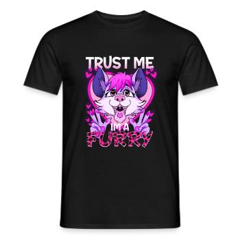 Trust me I'm a Furry I Furries Cosplay Fandom - Men's T-Shirt - black - Front - AI Model Male 178 light (178cm)