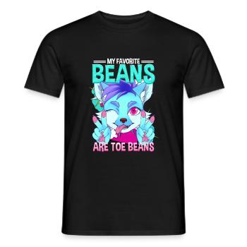 My favorite beans are toe beans I Furry Fandom - Men's T-Shirt - black - Front - AI Model Male 178 light (178cm)