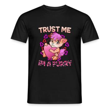 Trust me I'm a Furry I Furries Cosplay Fandom - Men's T-Shirt - black - Front - AI Model Male 178 light (178cm)