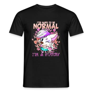C’est difficile d’être normal, je suis un cosplay à fourrure - T-shirt homme - noir - Devant - AI Model Male 178 light (178cm)