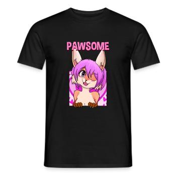 Pawsome I Furry Fandom Cospaly - T-shirt homme - noir - Devant - AI Model Male 178 light (178cm)