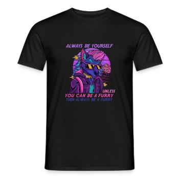 Always be yourself unless you can be a Furry - Men's T-Shirt - black - Front - AI Model Male 178 light (178cm)