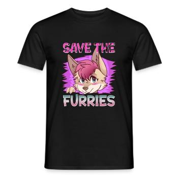Save the Furries I Furry Fandom Anime Cosplay - Männer T-Shirt - Schwarz - Vorne - AI Model Male 178 light (178cm)