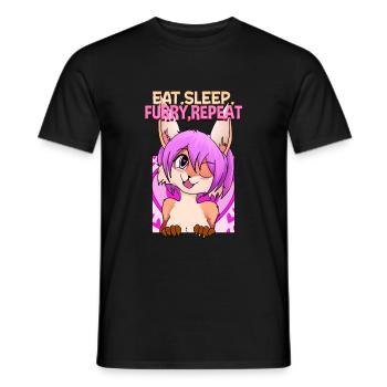 Eat Sleep Furry Repeat I Furries Fandom Cosplay - Men's T-Shirt - black - Front - AI Model Male 178 light (178cm)