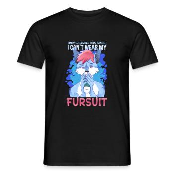Only wearing this since I can't wear my fursuit - Men's T-Shirt - black - Front - AI Model Male 178 light (178cm)