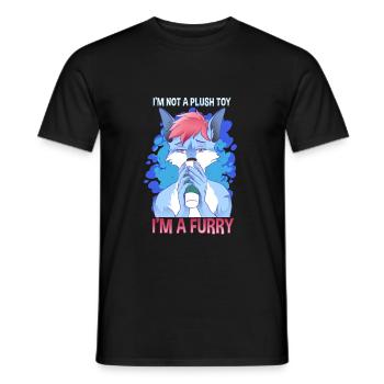 I'm not a plush toy I'm a Furry I Furries Fandom - Men's T-Shirt - black - Front - AI Model Male 178 light (178cm)