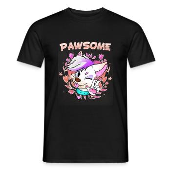Pawsome I Furry Fandom Cospaly - Männer T-Shirt - Schwarz - Vorne - AI Model Male 178 light (178cm)