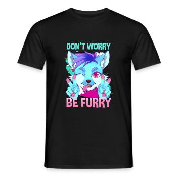 Ne vous inquiétez pas être Furry I Furries Fandom I Anime - T-shirt homme - noir - Devant - AI Model Male 178 light (178cm)