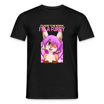 C’est difficile d’être normal, je suis un cosplay à fourrure - T-shirt homme - noir - Devant - AI Model Male 178 light (178cm)