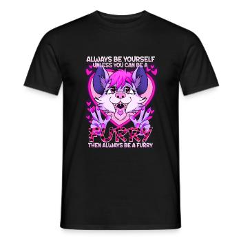 Always be yourself unless you can be a Furry - Männer T-Shirt - Schwarz - Vorne - AI Model Male 178 light (178cm)