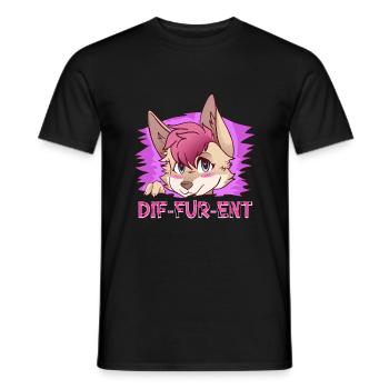 Dif-Fur-Ent I Furry Fandom I Furries Cosplay - Männer T-Shirt - Schwarz - Vorne - AI Model Male 178 light (178cm)