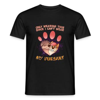 Je ne porte que ça parce que je ne peux pas porter ma fursuit - T-shirt homme - noir - Devant - AI Model Male 178 light (178cm)