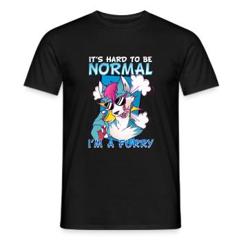 C’est difficile d’être normal, je suis un cosplay à fourrure - T-shirt homme - noir - Devant - AI Model Male 178 light (178cm)