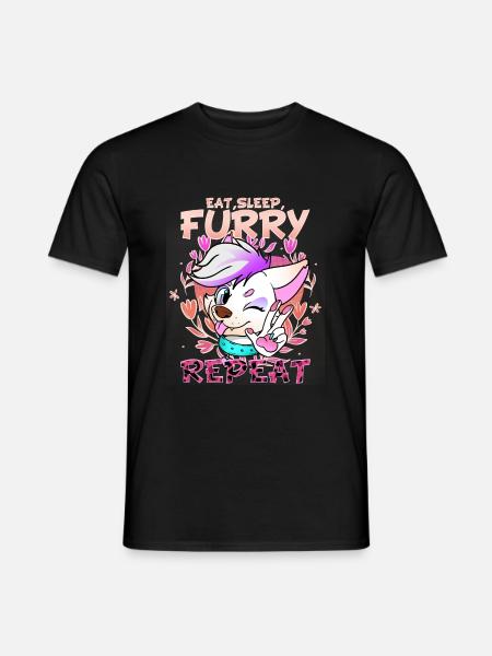 Eat Sleep Furry Repeat I Furries Fandom Cosplay - Men's T-Shirt - black