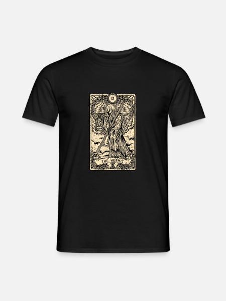 The Hermit I Witchcraft Tarot Card I Fortune - Men's T-Shirt - black