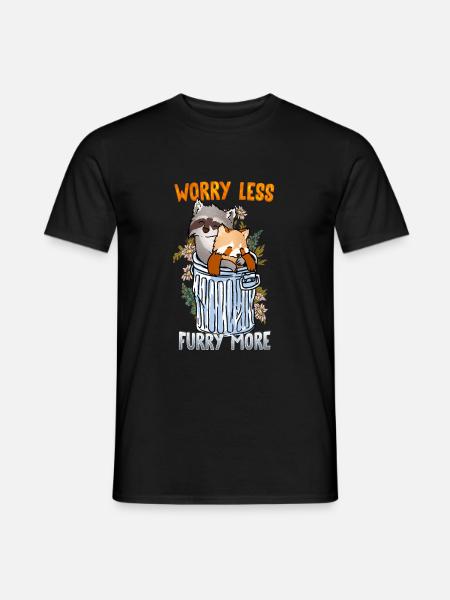 Worry less Furry more I Fursona Cosplay Fandom - Men's T-Shirt - black