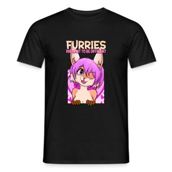 Furries we want to be different I Furries Fandom - Männer T-Shirt - Schwarz - Vorne - AI Model Male 178 light (178cm)