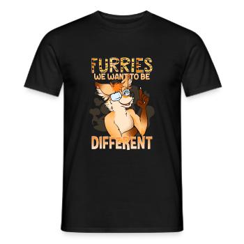 Furries we want to be different I Furries Fandom - Männer T-Shirt - Schwarz - Vorne - AI Model Male 178 light (178cm)