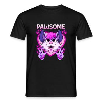 Pawsome I Furry Fandom Cospaly - T-shirt homme - noir - Devant - AI Model Male 178 light (178cm)