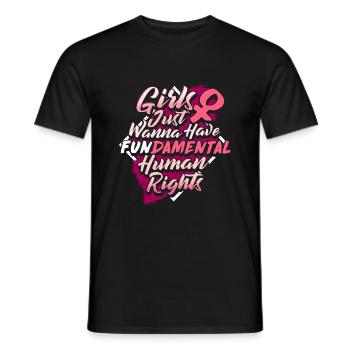 Woman & Human Rights Feminist Quote Gift - Men's T-Shirt - black - Front - AI Model Male 178 light (178cm)