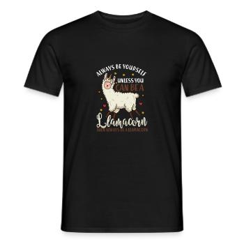 Always be Yourself Funny Llamacorn Gift - Männer T-Shirt - Schwarz - Vorne - AI Model Male 178 light (178cm)