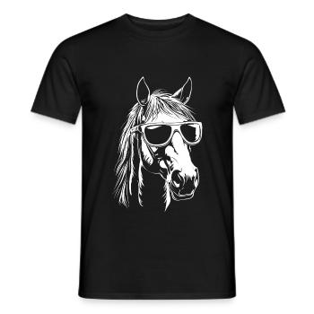 Pferd Sonnenbrille - Männer T-Shirt - Schwarz - Vorne - AI Model Male 178 light (178cm)