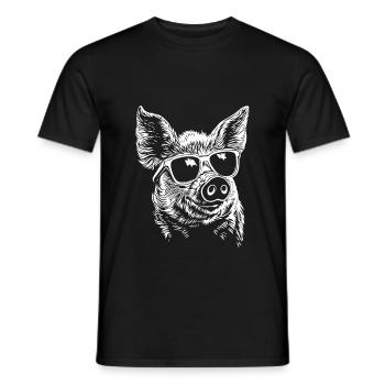 Cool Pig Sunglasses Summer - Men's T-Shirt - black - Front - AI Model Male 178 light (178cm)