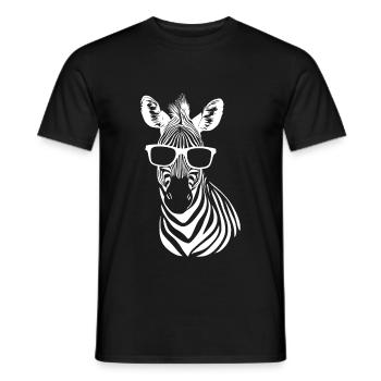 Cool Zebra Sunglasses Summer Beach - Men's T-Shirt - black - Front - AI Model Male 178 light (178cm)